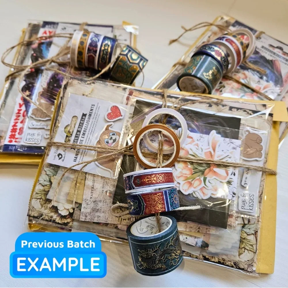 Mystery craft supplies pack. Colorful Craft Kit with Stickers and Decorations